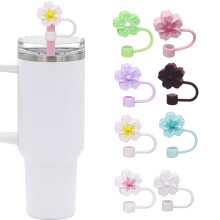 Bouchon en silicone pour paille à fleurs, 10 mm, réutilisable et anti-poussière