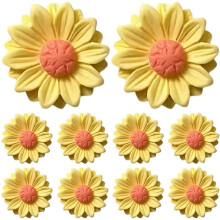 Resin Sunflower Fridge Magnets 3D Decoration Set of 10