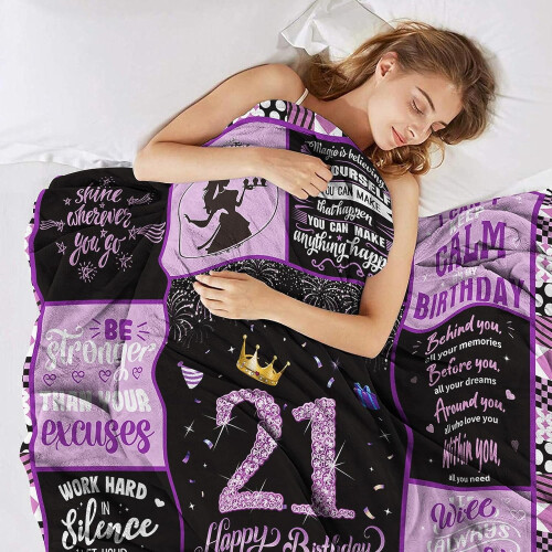 Birthday Blanket for Girls60x80Inch Soft Throw 1