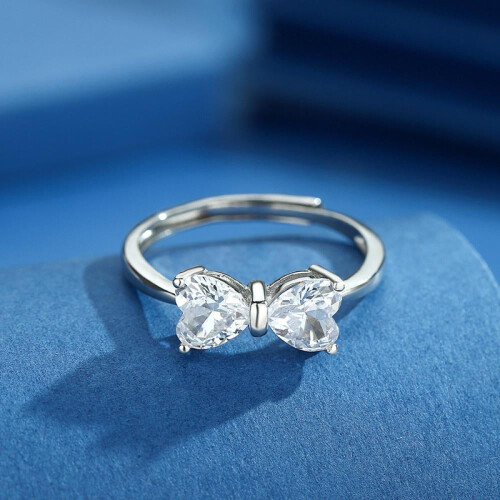 D Color Heart Cut Moissanite Ring 1.6CT Sterling Silver 1