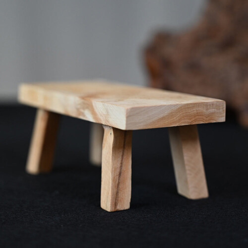 Wooden Bench Display Rack Set 2 Rustic Small Stools 2