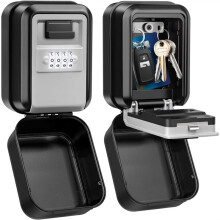 Key Lock Box, Waterproof Wall Mount Lock Box for Keys with Code, 4 Digit Combination Lockbox for Home Office Garage B