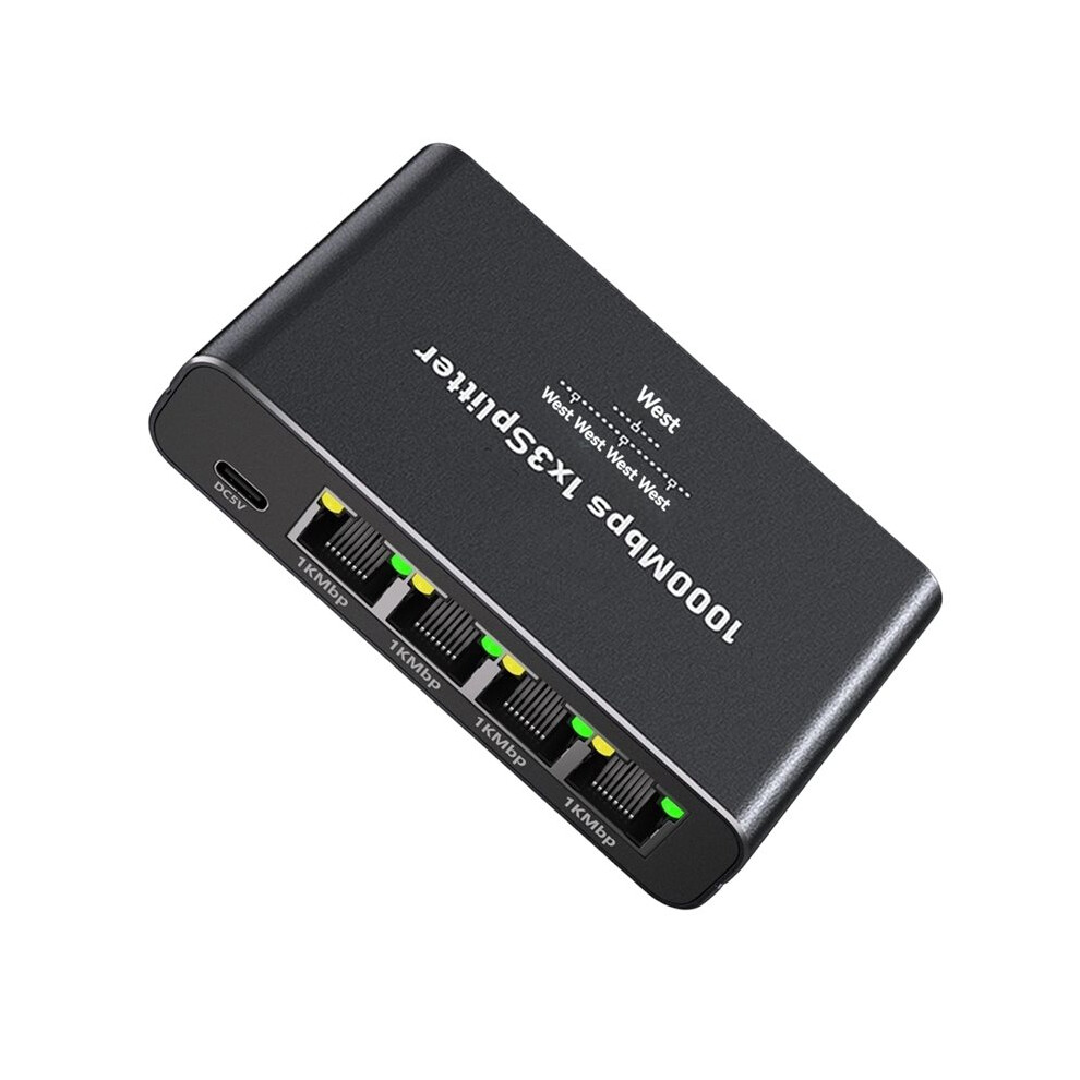 Ethernet Splitter 1 to 4 Gigabit Network 1000M with Indicator, Plug ...