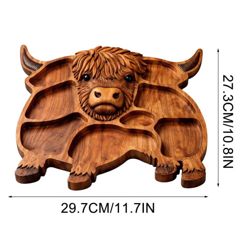 Wooden Snack Plate with Compartments 1 pc 1
