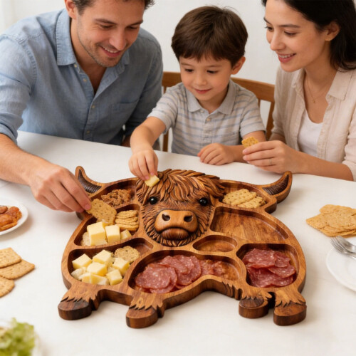 Wooden Snack Plate with Compartments 1 pc 2