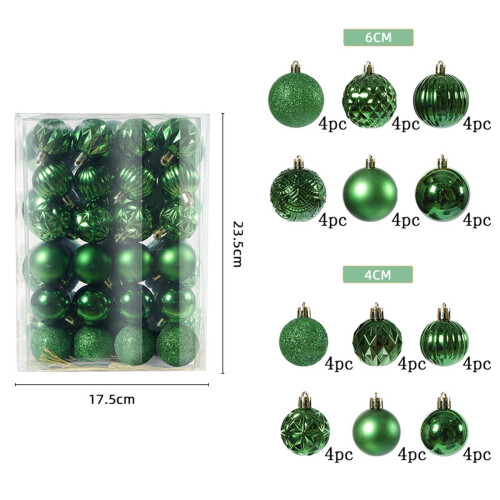 Silver Shatterproof Christmas Ornaments Set 48PCS 1