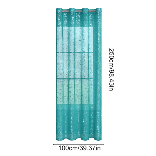 White Sheer Curtains Silver Foil Pattern Light Filtering 2