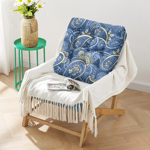 Meditation Cushion Paisley Pattern Boho Square 22 x 22 2
