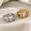 Women's Stainless Steel Square Rhinestone Ring Silver Size 8 2