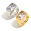 Women's Stainless Steel Square Rhinestone Ring Silver Size 8 4