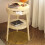 Multifunctional Side Table with Drawer and Shelf White Pink 4