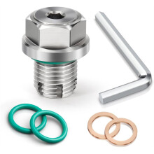 M12-1.5 X 15mm Oversize Piggyback Oil Drain Plug, Stainless Steel Self Tapping Oil Pan Thread Repair Kit