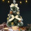 Mini LED Christmas Tree Set Warm White Lights Gold Battery 5