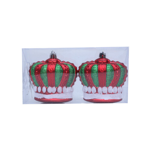 Christmas Crown Ornaments Set Glitter Silver Rose Gold 2