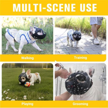 Soft Breathable Anti-Biting, Adjustable Fit for Grooming, Walking, Training - Comfortable Snub-Nose Design L