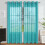 Dtchengua Sheer Curtains Silver Embossed Blue 39x98 Inch 2