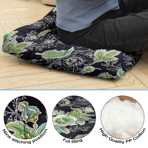 Paisley Meditation Floor Cushion Boho Square 22 x 22 1