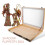 LEORX Wooden Shadow Puppet Screen Case for Classroom and 3
