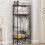 Freestanding Coat Rack White Black 2 Shelves 6