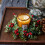 Christmas Candle Ring Wreath with Red Berries and Pine Cones 4