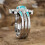 925 Sterling Silver Turkos Månsten Ring Set 3 Delar 5