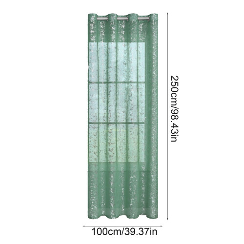 White Sheer Curtains Silver Foil Pattern Light Filtering 2