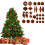 Flocked Christmas Ornaments Balls Set Brown 28pcs 6