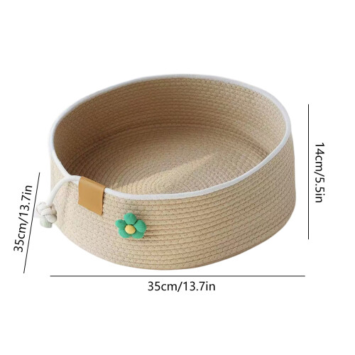 Cotton Rope Cat Bed Basket Medium Warm Washable Eco-Friendly 1