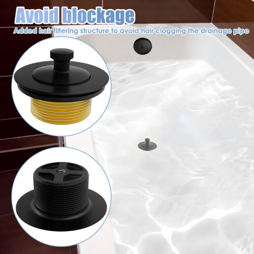 Bathtub Drain Stopper Metal Rustproof Easy Install 1 Pack 1