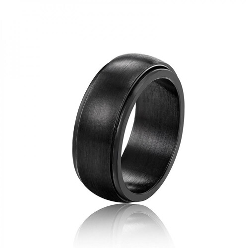Men's Titanium Black Wedding Band Ring Smooth Unisex 1