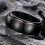 Men's Titanium Black Wedding Band Ring Smooth Unisex 3