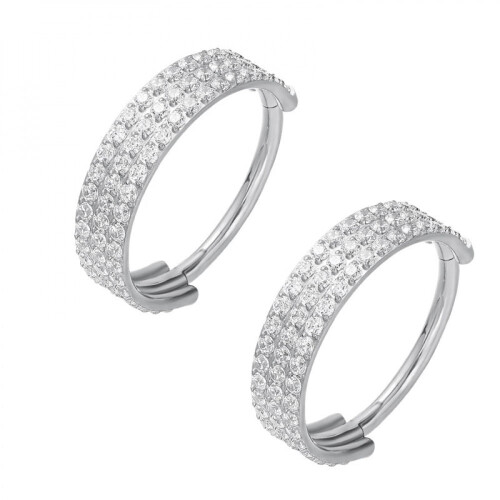 Argola nasal de titânio com microzircônias cúbicas 2