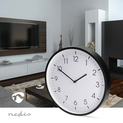 Orologio da parete silenzioso, 300 mm, plastica nera