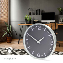 Orologio da parete silenzioso in alluminio, diametro 300 mm