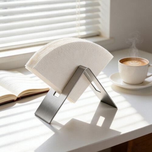 White Stainless Steel V60 and Cone Filter Holder with 2