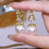 Women's Bow-Shaped Sparkly Huggie Dangle Earrings 4