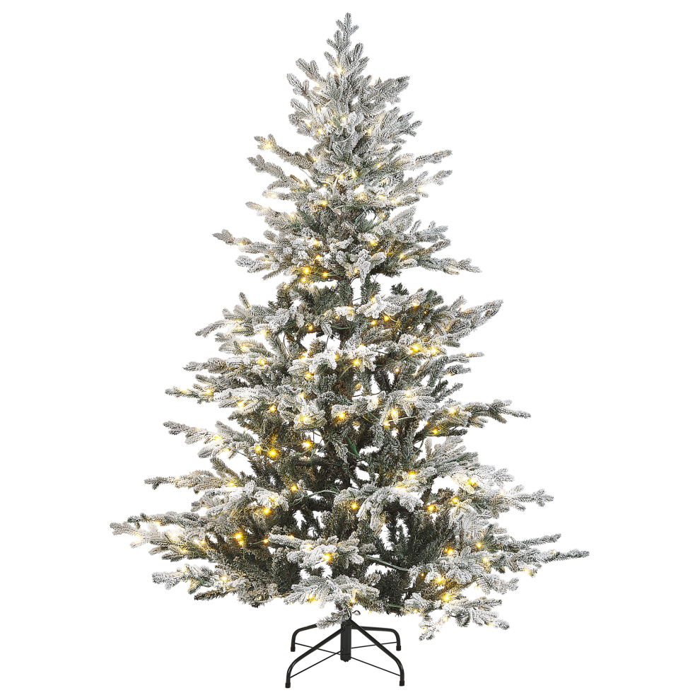 Beliani Artificial Snowy Christmas Tree Led Brisco 180 Cm White