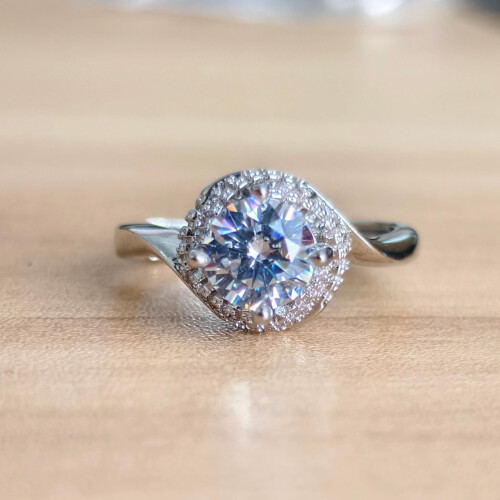 Moissanite Ring for Women 925 Sterling Silver Adjustable 2