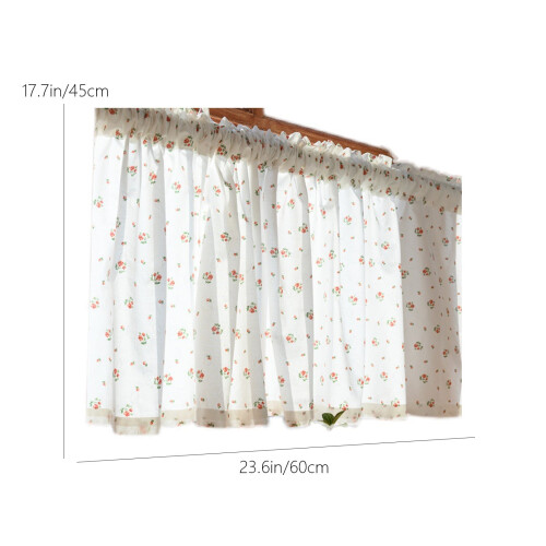 Crushed Roses Semi-Sheer Curtains for Kitchen Bedroom 23.6" 2