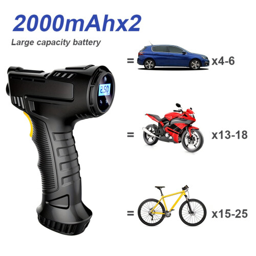 Portable Cordless Tire Inflator with Auto Shutoff LED Light 1