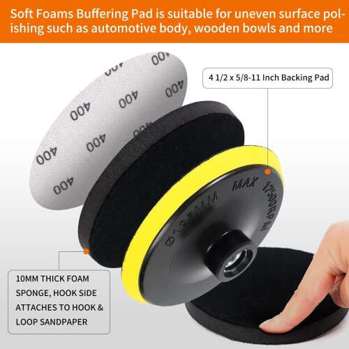 Wet Dry Sanding Discs Kit 5 Inch 45 Pieces 400-5000 Grit 2