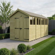 6 x 18 Apex Shed Tanalised (Double Door, With Windows)