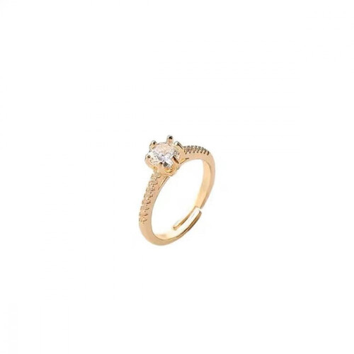 Women's Copper Adjustable Cubic Zirconia Ring 1pc 2