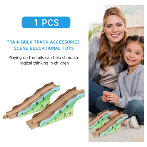 Green Wooden Train Bridge Accessory 1 Piece 2