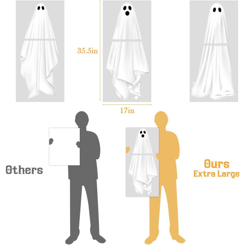 Halloween Ghost Mirror Clings White Extra Large 2