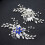 Épingles à cheveux de mariée en cristal, perle, or et strass bleus 2