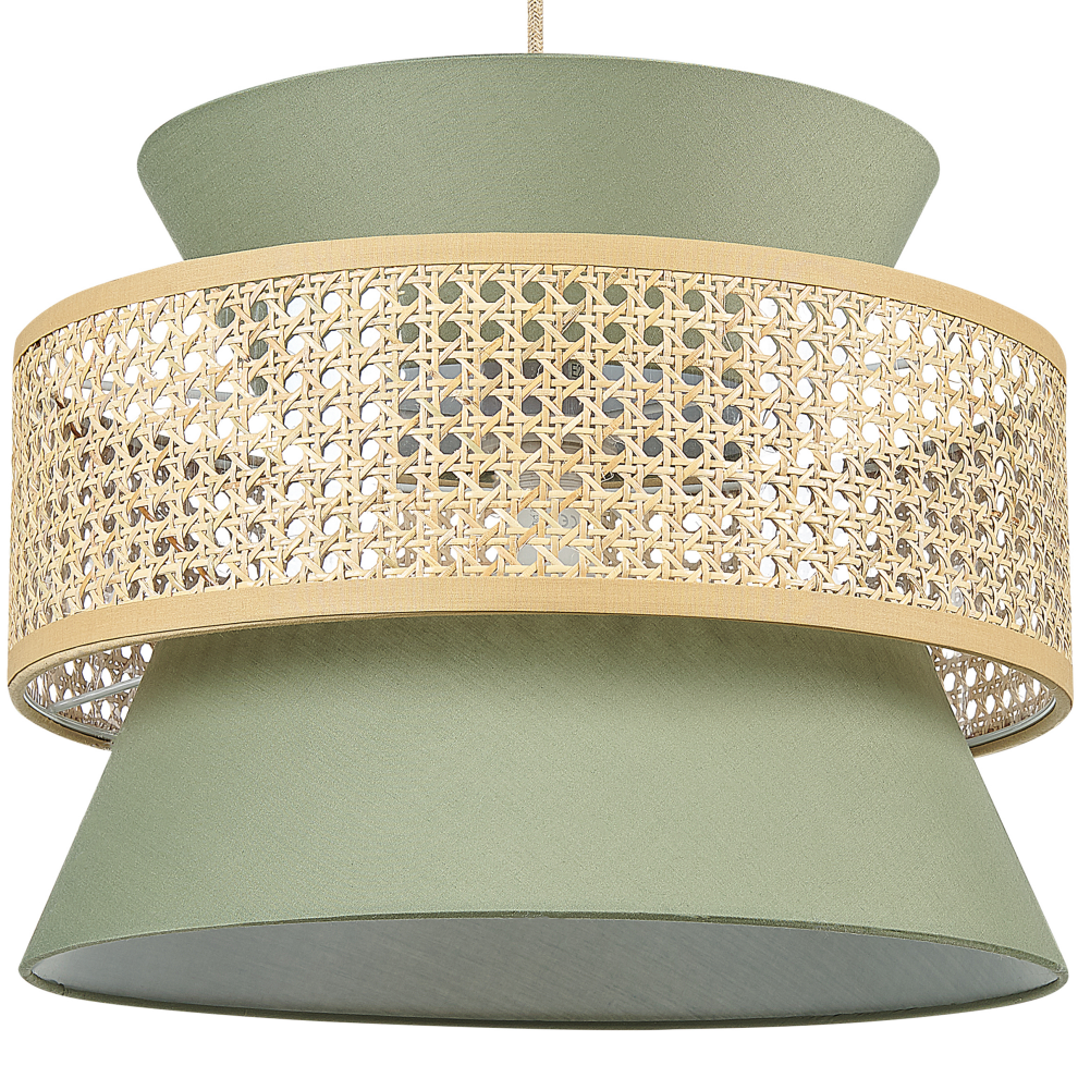 Beliani Pendant Lamp Luyano Rattan Light Green