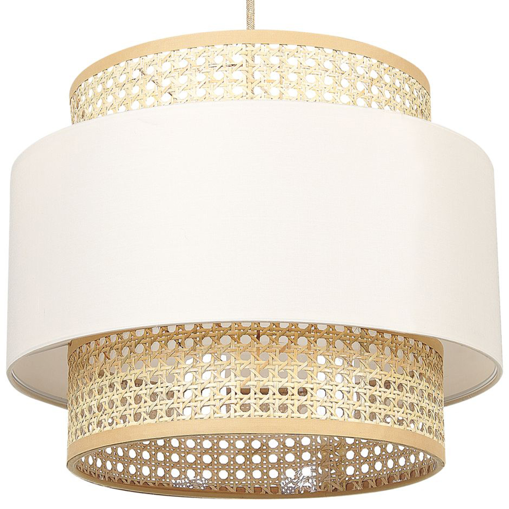 Beliani Pendant Lamp Yumuri Rattan Light Beige