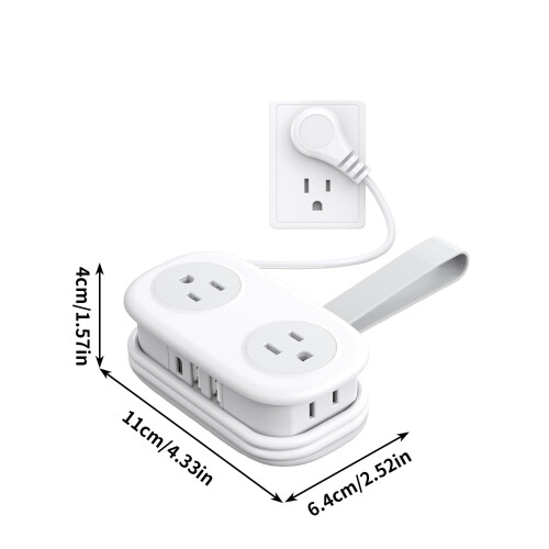 USB travel power strip 4 AC 3 USB fast charging 1