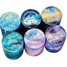 Série Sonhos Estrelados - Conjunto de 6 Rolos de Fita Adesiva Decorativa Prateada com Tema de Estrelas